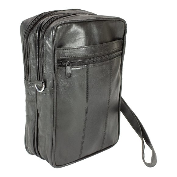 Lambskin Leather Shoulder Travel Bag Phone Organizer Bag - Picture 11 of 15